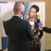 Ms. Tracee Akent, Dir. EMPROA/INCU, being interviewed during the Central America African Descendant progress review conference.
